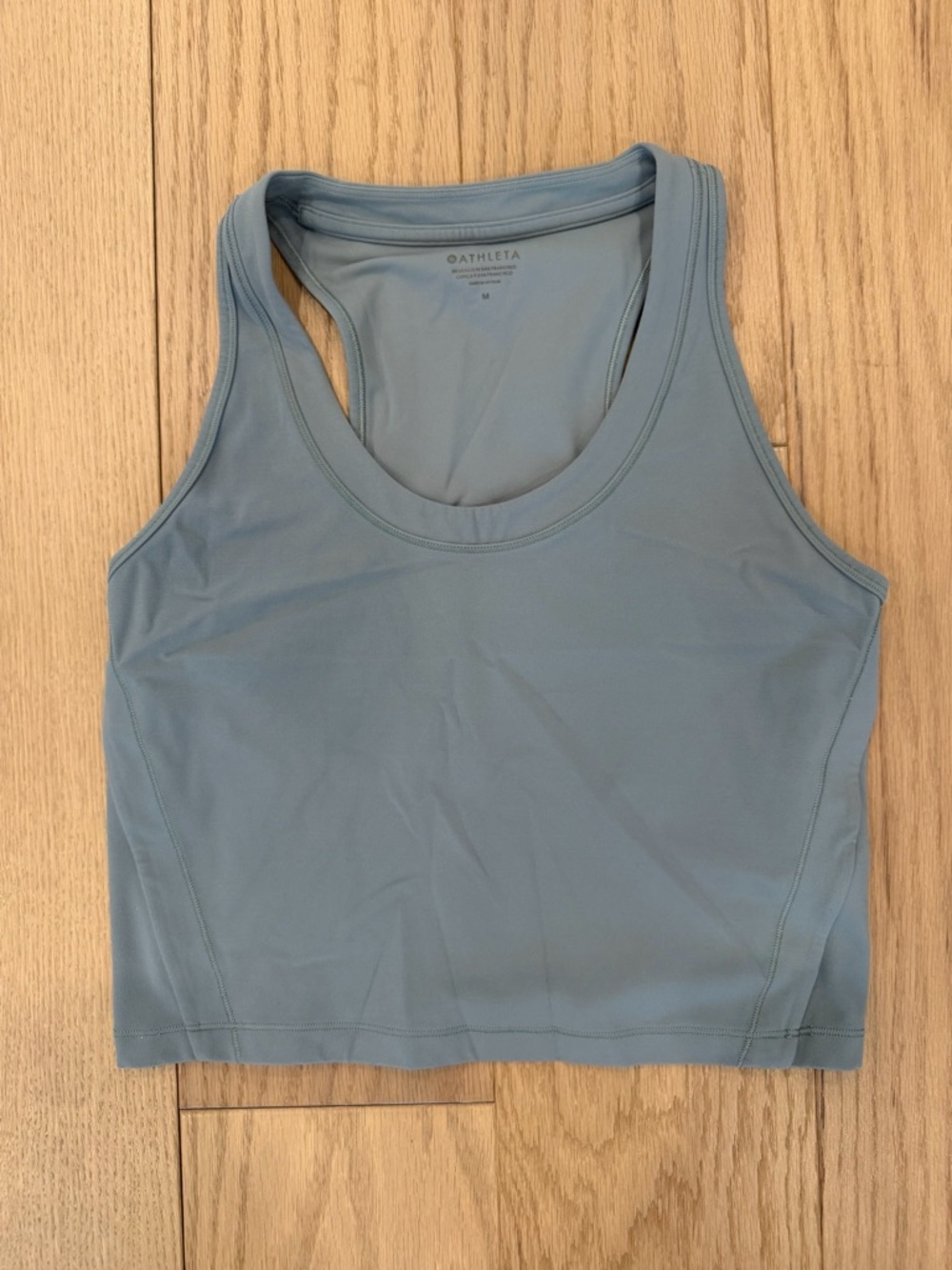 Athleta Pale Blue Racerback Crop Tank